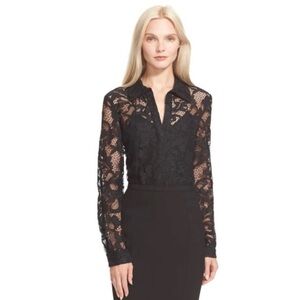 DIANE VON FURSTENBERG Black Lace Shirt